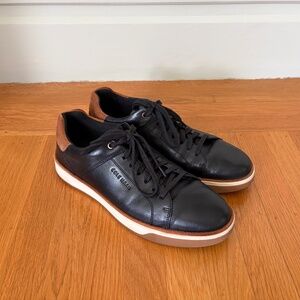 Cole Haan Grand Crosscourt leather sneaker in black/dogwood brown (Size 10M)